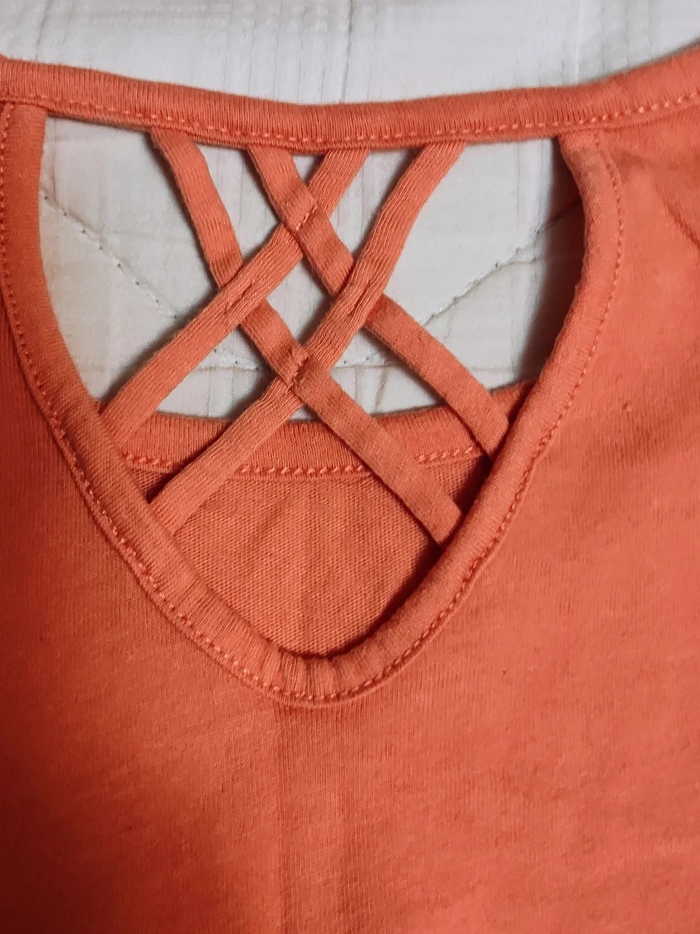 Old Navy Peach Short-Sleeve Tee with Lattice Back